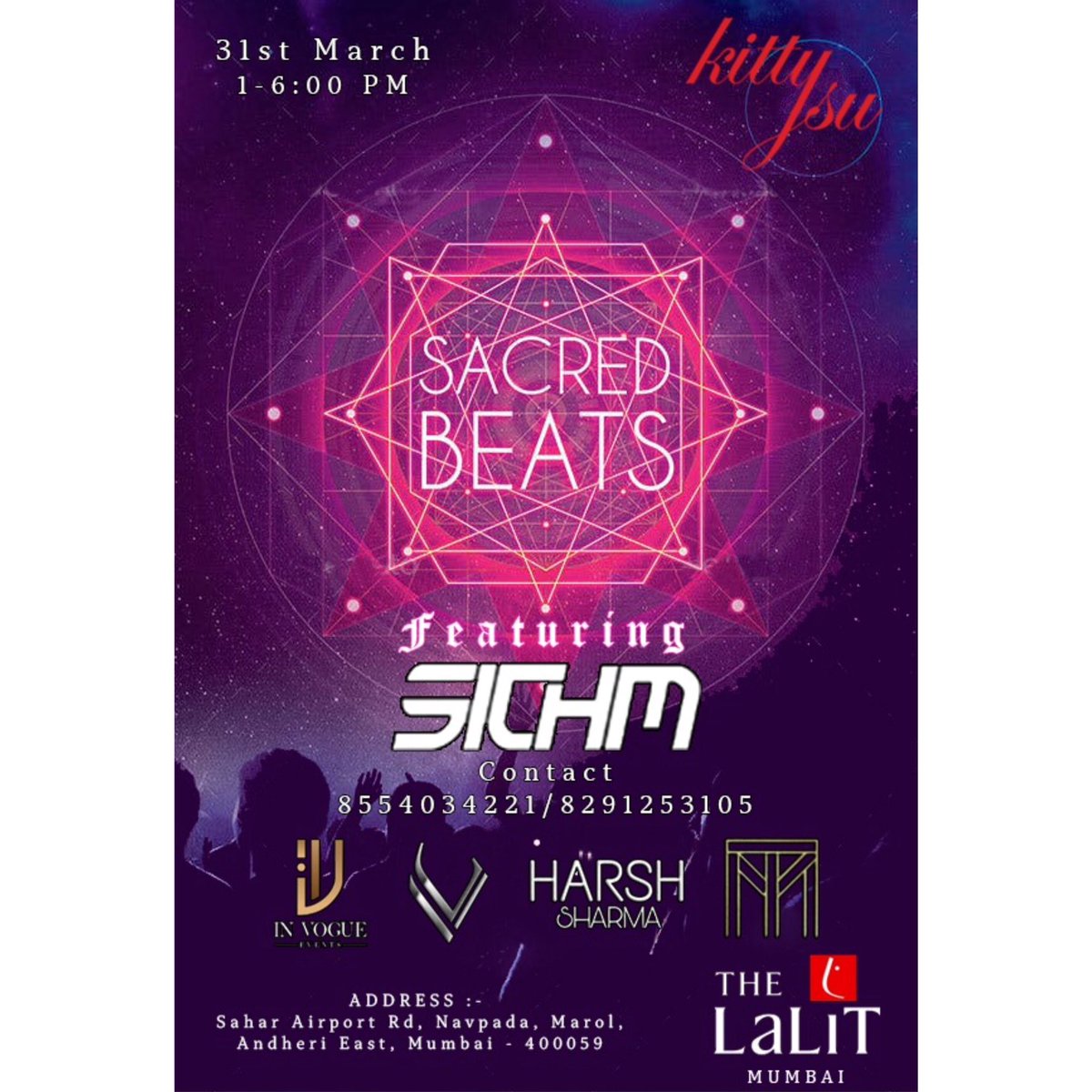 Sithm2828's tweet photo. Tomorrow Spinning For ‘Sacred Beats’ @KittySuIndia 
It’s Gonna Be Crazy. 
Event Hosted By - Invogue Entertainment. https://t.co/zx3pIGOG4B