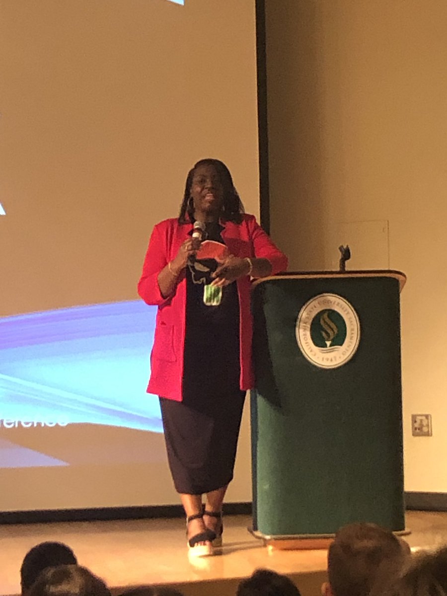 UCDHistProject's tweet photo. .@SoniaSaidItTho from @BLMSacramento introducing @ProfJeffries. Love his @Tolerance_org Teaching Hard History Podcast for teaching about slavery. What a fantastic session! #sacstatemce #ethnicstudies #sschat #multiculturaled @mcecoesacstate @CHSSP_SO https://t.co/lxE3QwsQdF