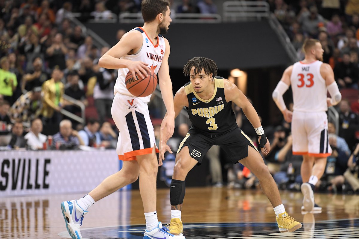 Purdue Men's Basketball on X: 11:36 2nd: Virginia still leads 53-46  despite Carsen Edwards with 3 straight triples totaling 83 feet. Kyle Guy  just hit his fourth 3 of the second half