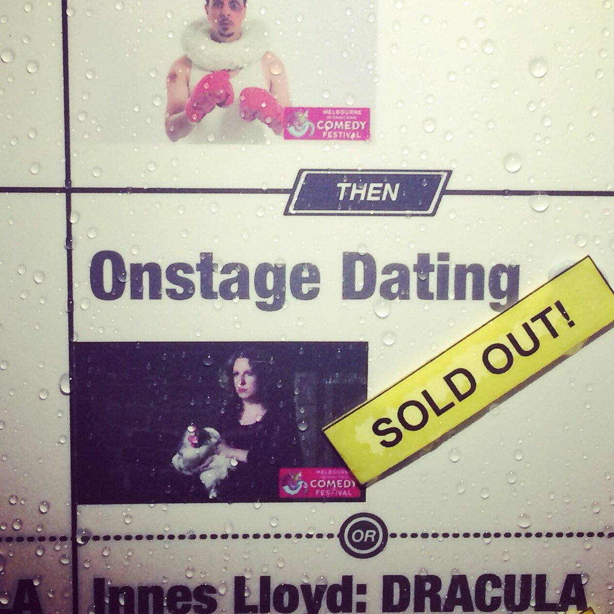 bronbatten's tweet photo. SOLD OUT SATURDAY for #onstagedating @micomfestival @butterflyclub !!!

Get your tix for the rest of the season NOW (please)

#MICF2019 https://t.co/Dl43ytNJJE