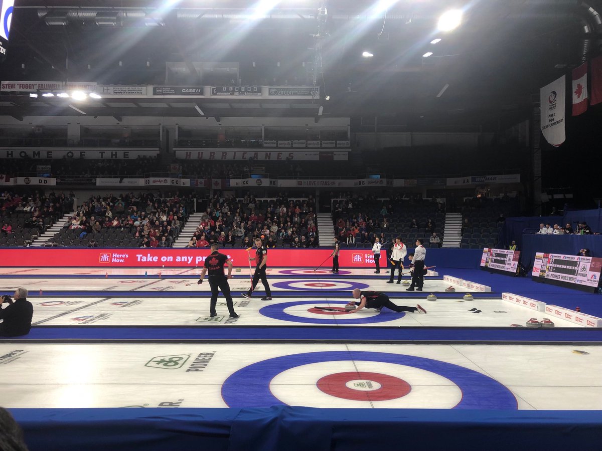 Watching #Canada play in the Lethbridge at the #WMCC2019. Go Canada!!! #curling #awesome