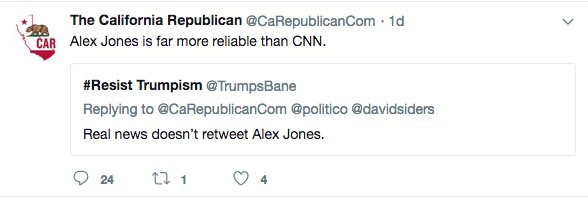 DevinCow's tweet image. Devin Nunes’ campaign created a fake news site “The California Republican”. It tweeted anti-LGBT comments, anti-immigration comments, and...oh, yeah, tweeted Alex Jones.  This is why, as exhausted as we are, we fight back #TheMooovement #NunesResign #Infowars