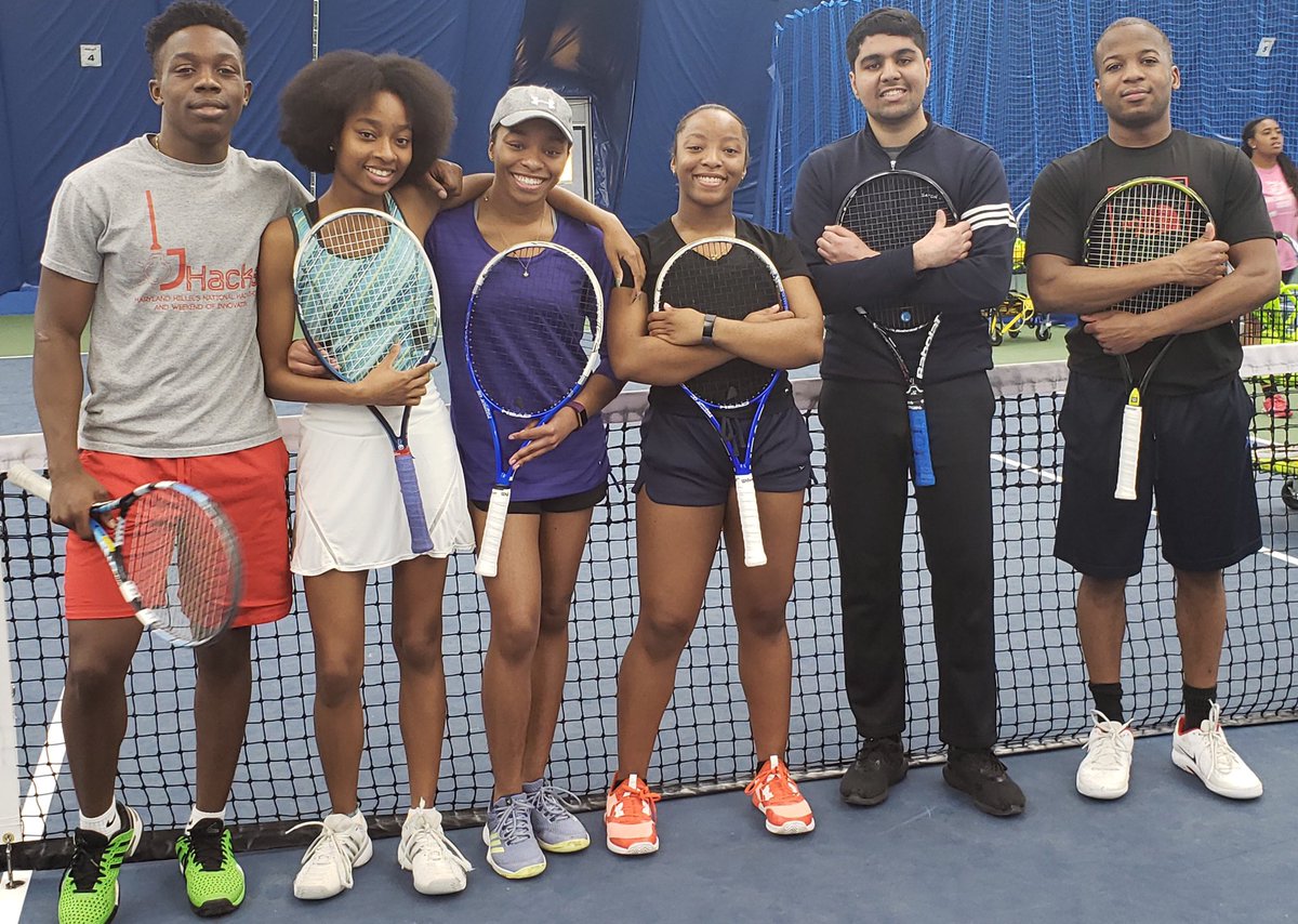 PGTennisandED's tweet photo. Maryland Terps are showing up big to volunteer. PGTEF is proud and happy to have them all giving back to the community through PGTEF.      #satmathprep   #tenniscoaching  #pgtef https://t.co/o9XQV5kEW3