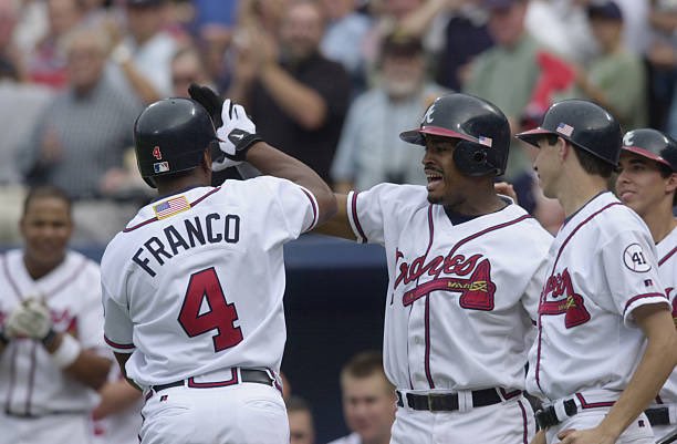 Julio was MLB teammates with Brian Jordan on 2001 Braves. Jordan played 3 seasons in NFL - teammates with Brett Favre and played against Joe Montana, Emmitt Smith and Barry Sanders.