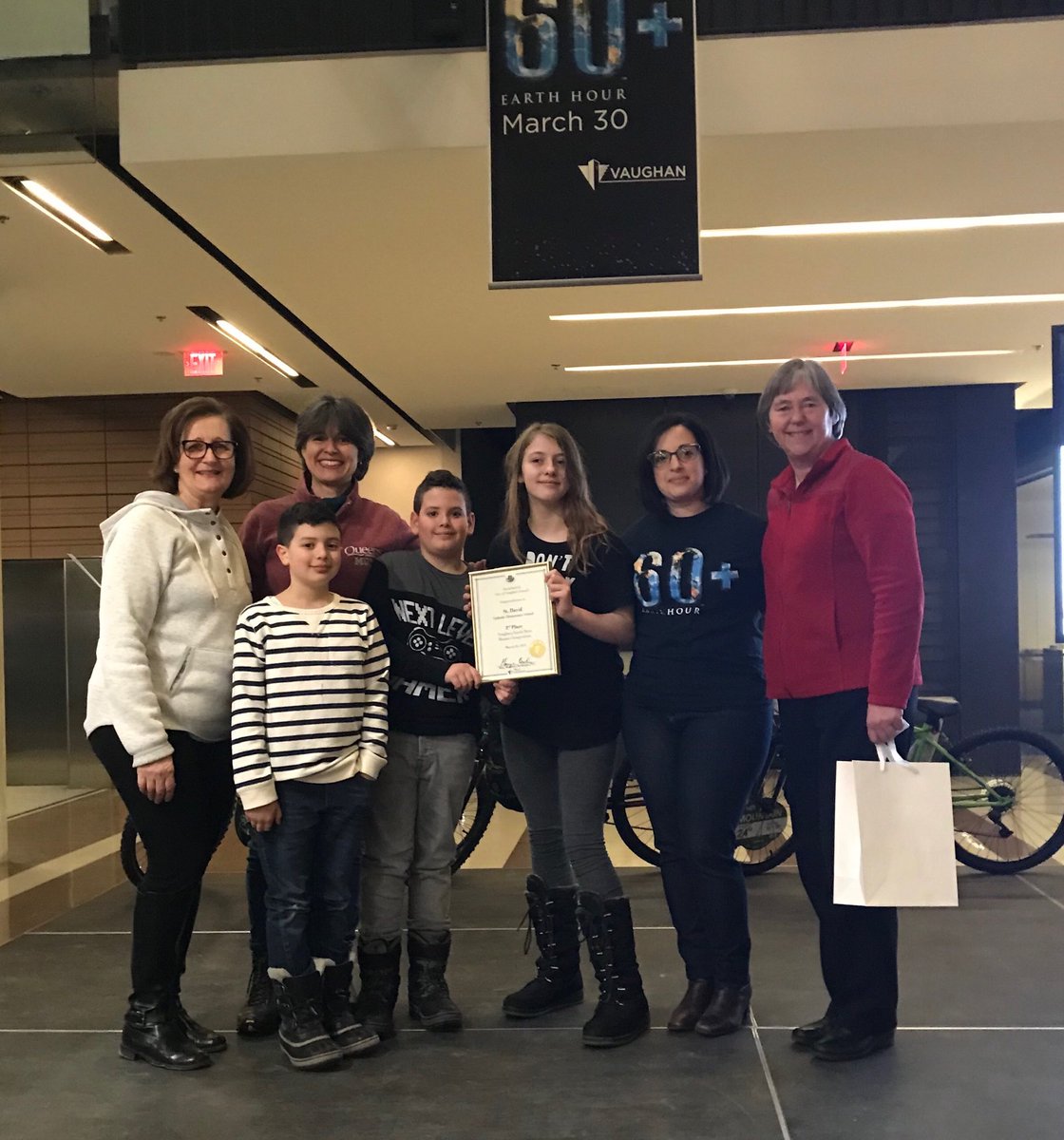 St. David CES wins third place in the Earth Hour  Banner Competition at Vaughan City Hall ⁦<a href="/ycdsb/">York Catholic District School Board</a>⁩
