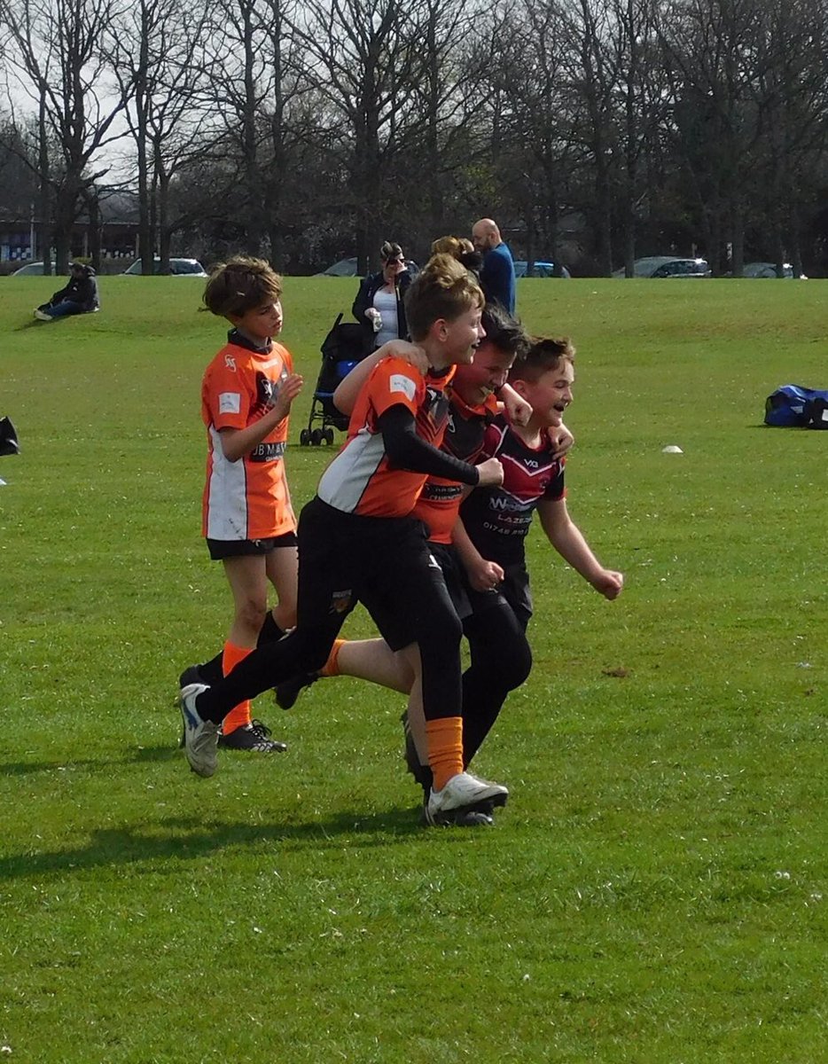 Geographically <a href="/CramlingtonRLFC/">Cramlington Rockets</a> and <a href="/CatterickRL/">CatterickRL</a> are the furthest apart in <a href="/NorthEastRL/">NE Rugby League</a>. But when Catterick players are setting up Cramlington tries geography and the colour of your shirt clearly doesn’t matter! #justletthemplay #celebratetogether #rugbymates <a href="/TheRFL/">Rugby Football League</a>