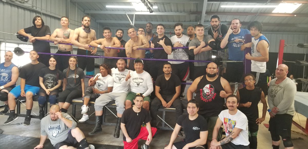Hybridsow's tweet photo. Hybrid Camp was a great success!! Thanks for all who attended and a huge thank you to @shofufu824 @Phenom_Jazz @RodneyM11844035 #hybridschoolofwrestling #hybridstrong #teamhybrid #texaswrestling https://t.co/RF67hFI1Td