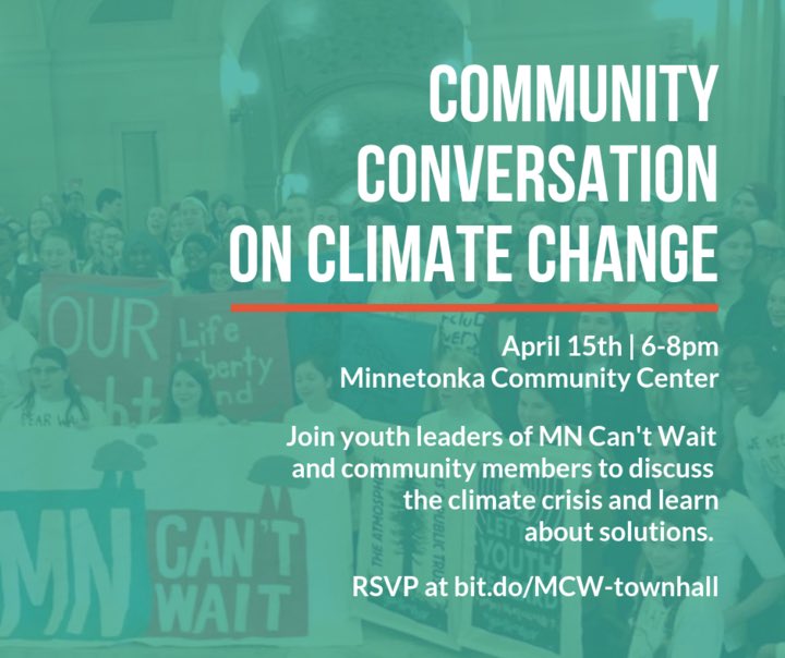 mncantwait's tweet image. Join students, community members, and elected officials as we talk about the climate crisis and learn about solutions to protect our future. This event is FREE and open to the public. Light refreshments provided!!!