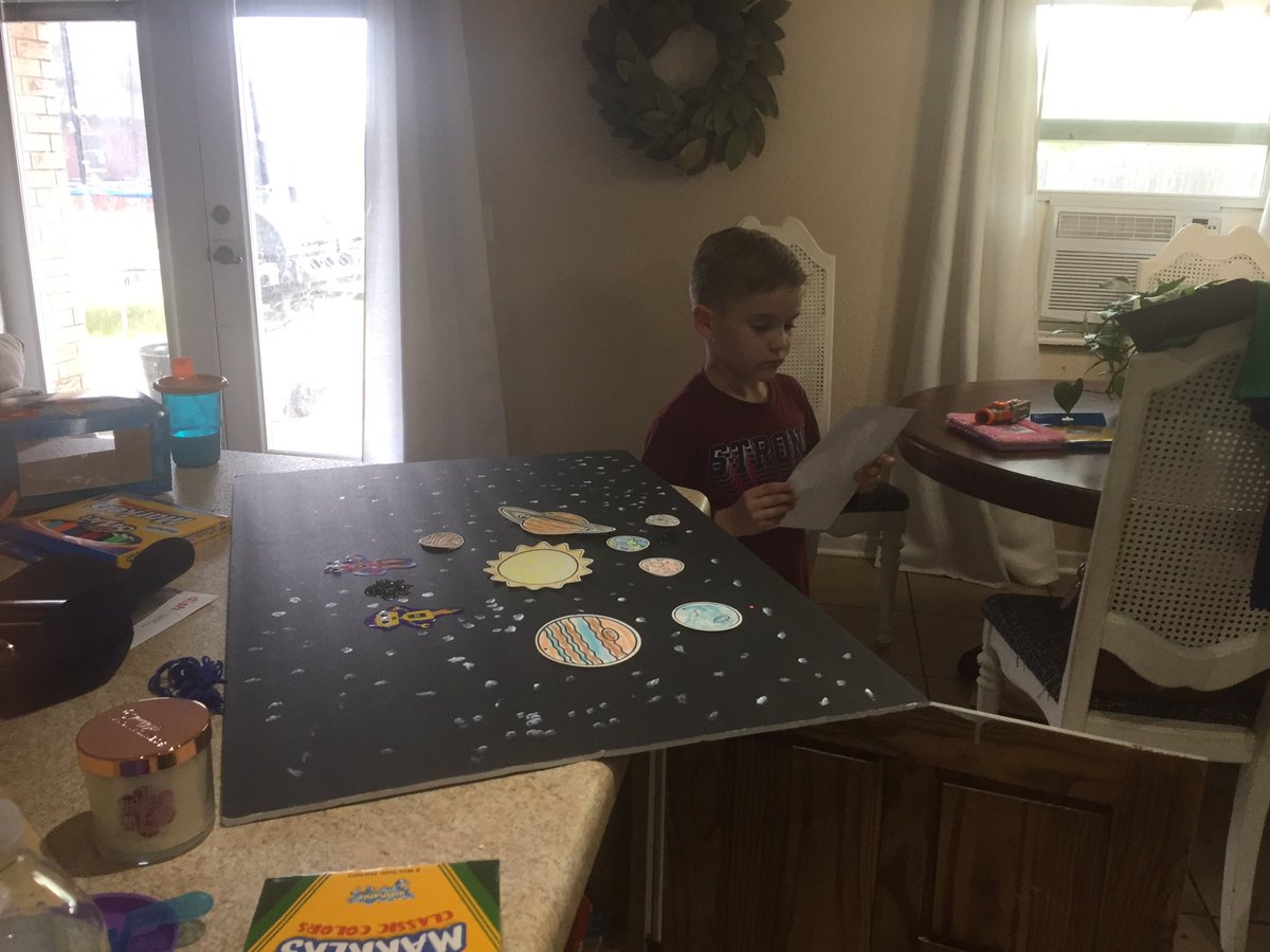 MrsAndrajack's tweet photo. Sawyer loves space right now so he and Leighton asked to make solar systems for their rooms. Don’t look too closely...there was a lot of artistic license taken! ❤️❤️ #familydaysaturdays #makingmesses #makingmemories https://t.co/dlYhN5T7O3