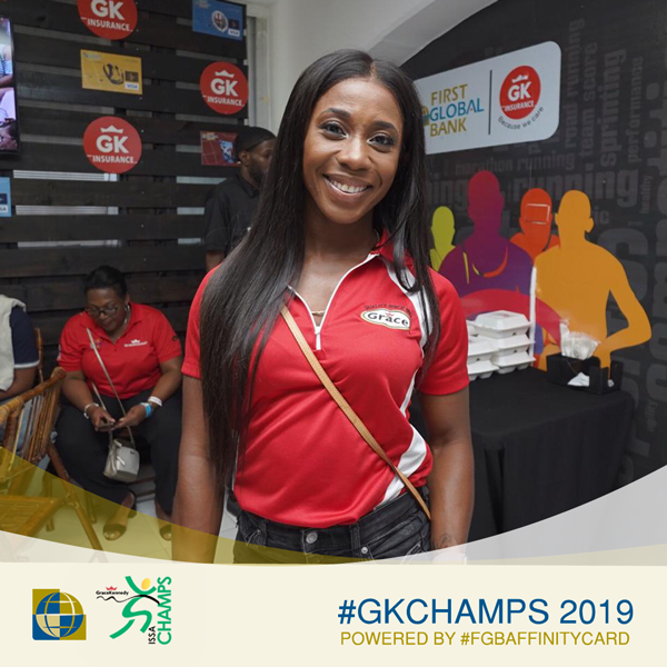 firstglobalbank's tweet photo. Olympic gold medalist and @gracefoods ambassador @realshellyannfp relishes in the school spirit at the FGB/GKI Charge Up Suite.
#FGBChargeUp #GKChamps #PoweredByFGBAffinityCard #ChargeUpYourSchoolSpirit #Champs2019 https://t.co/C6QD87MXtu
