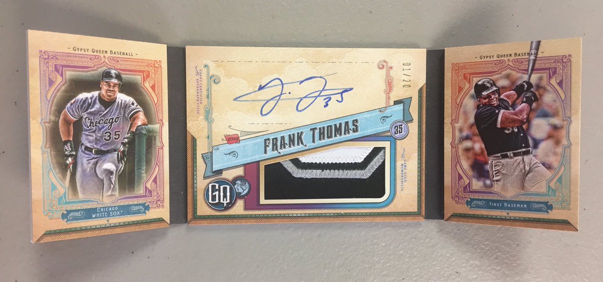 BIG HURT BOOKLET!!!
Craig pulled this Frank Thomas #auto Patch booklet from his box of 2019 <a href="/Topps/">Topps</a> Gypsy Queen today.   1/20, great looking card there man! <a href="/beckettmedia/">Beckett Media</a> @SoHobbyGames <a href="/whitesox/">Chicago White Sox</a> #bighurt #frankthomas #LCS #como