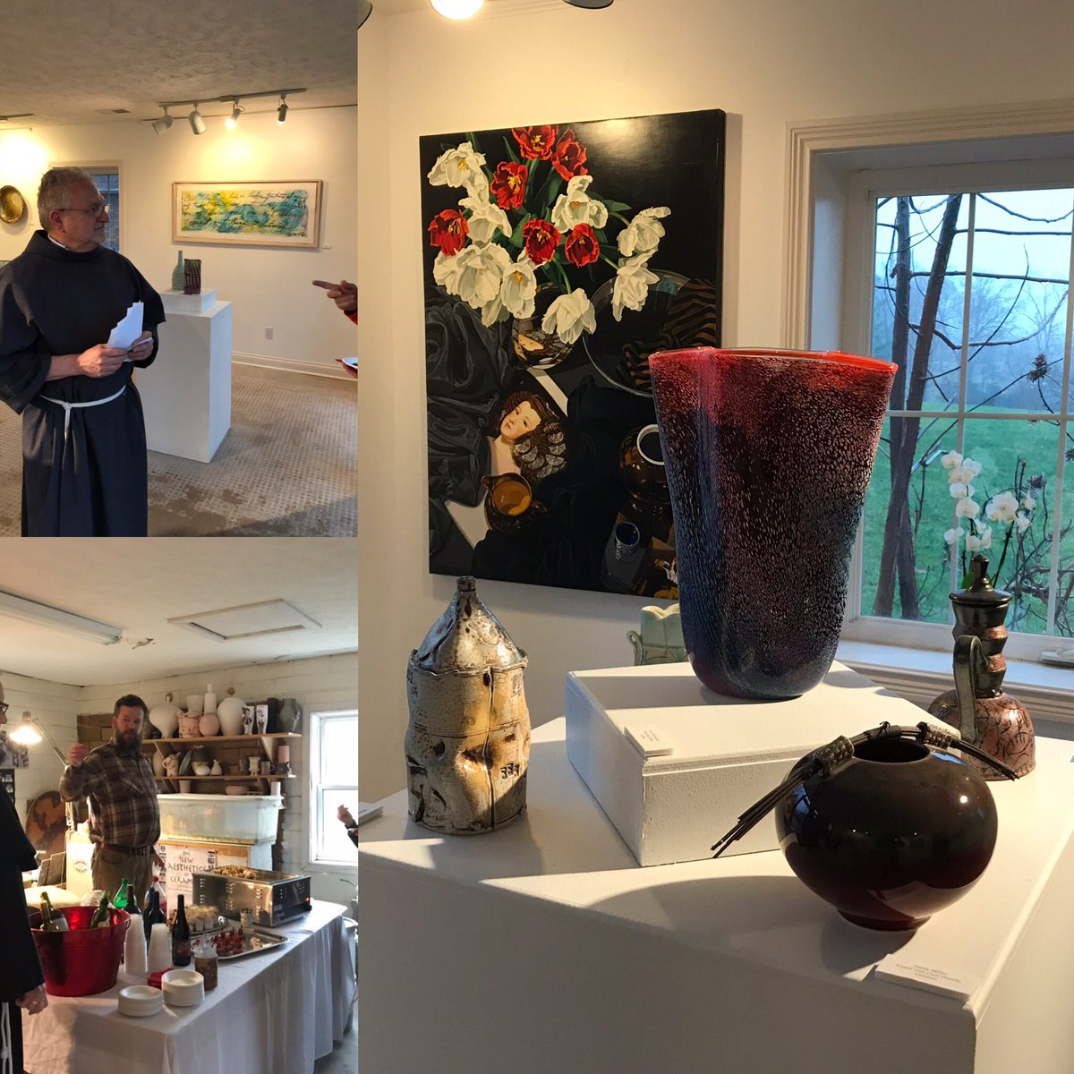 OLCprov's tweet photo. Reception at Mary Anderson Center at Mount St. Francis IN - happening now until 8pm - come join us - appetizers and beverages plus beautiful art #art #olcprov #mountsaintfrancis https://t.co/wqKb04Rdre