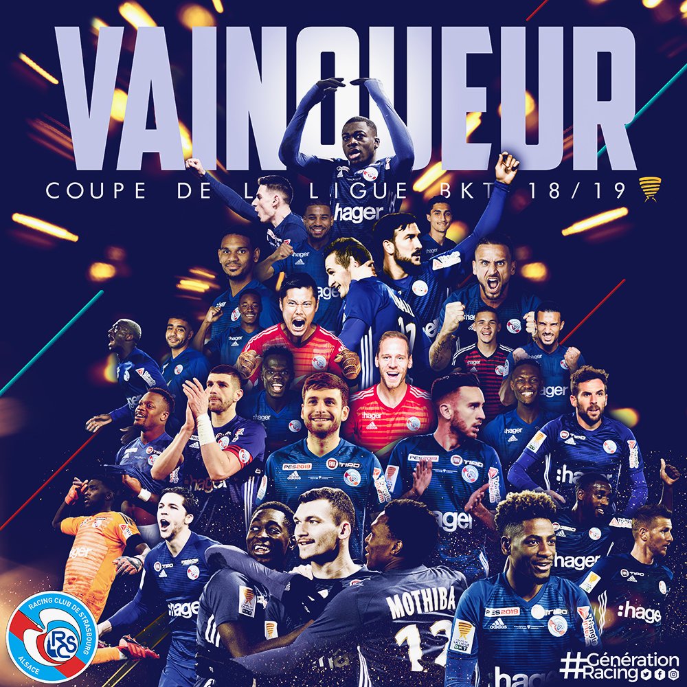 RCSA's tweet image. ✔️ ILS L'ONT FAIT ! Après 1964, 1997 et 2005, le Racing remporte une nouvelle @CoupeLigueBKT ! Sept années d’une remontée mémorable au plus haut niveau du football français ont connu une consécration majeure 🏆

#FinaleCDLBKT (0-0 / 4-1 TAB)
