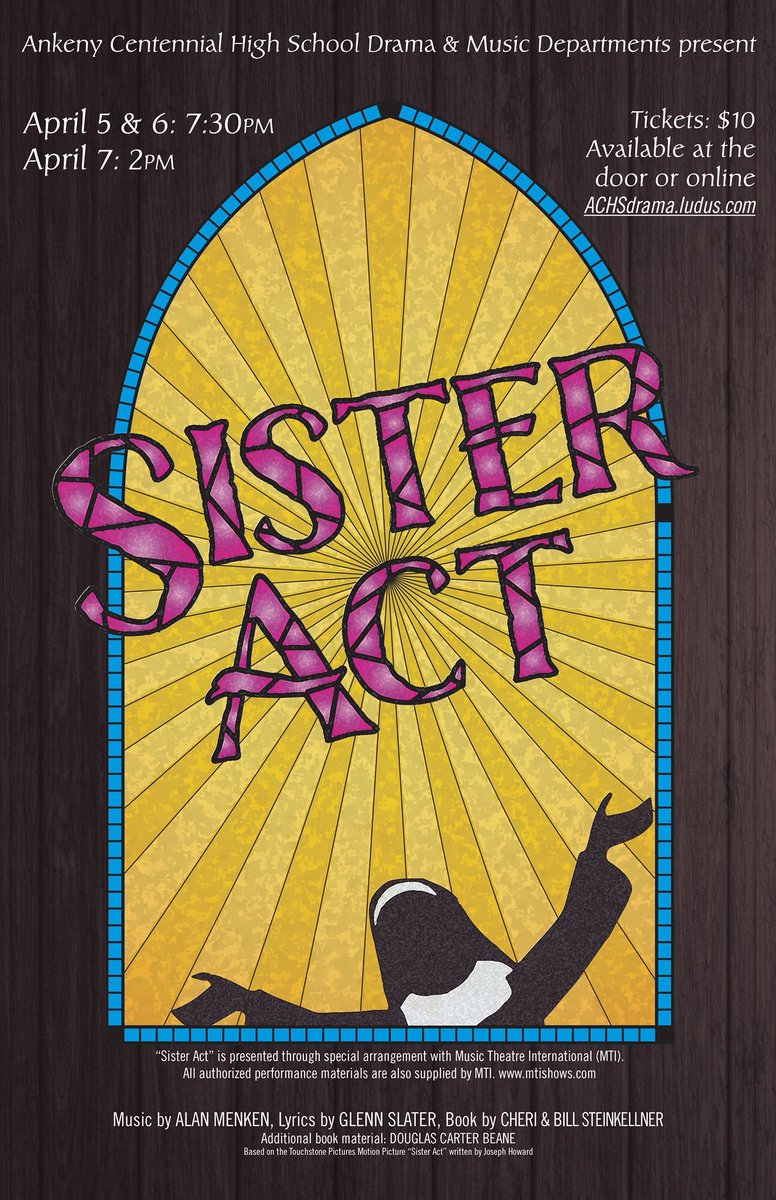 Jaguars_AD's tweet image. Come see our @ACHSDramaDept present Sister Act April 5, 6, &amp;amp; 7th @ankeny_jaguars Ankeny Centennial HS Auditorium! Can’t Wait!!