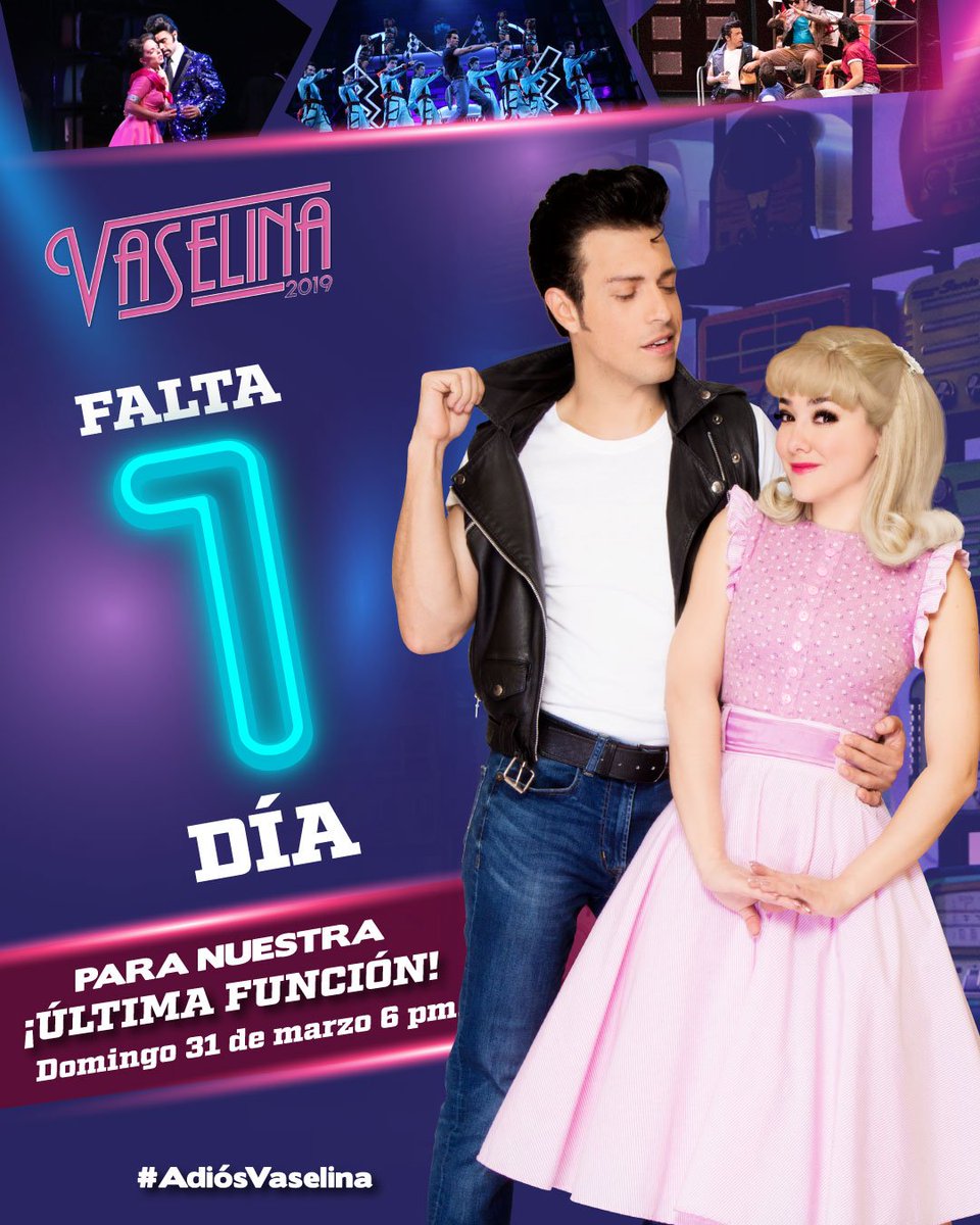 Sólo falta 1 día para despedirnos de ti 😭

Compra tus boletos aquí: bit.ly/Vaselina_TMx para nuestras últimas funciones de mañana 31 de marzo en el Teatro San Rafael.