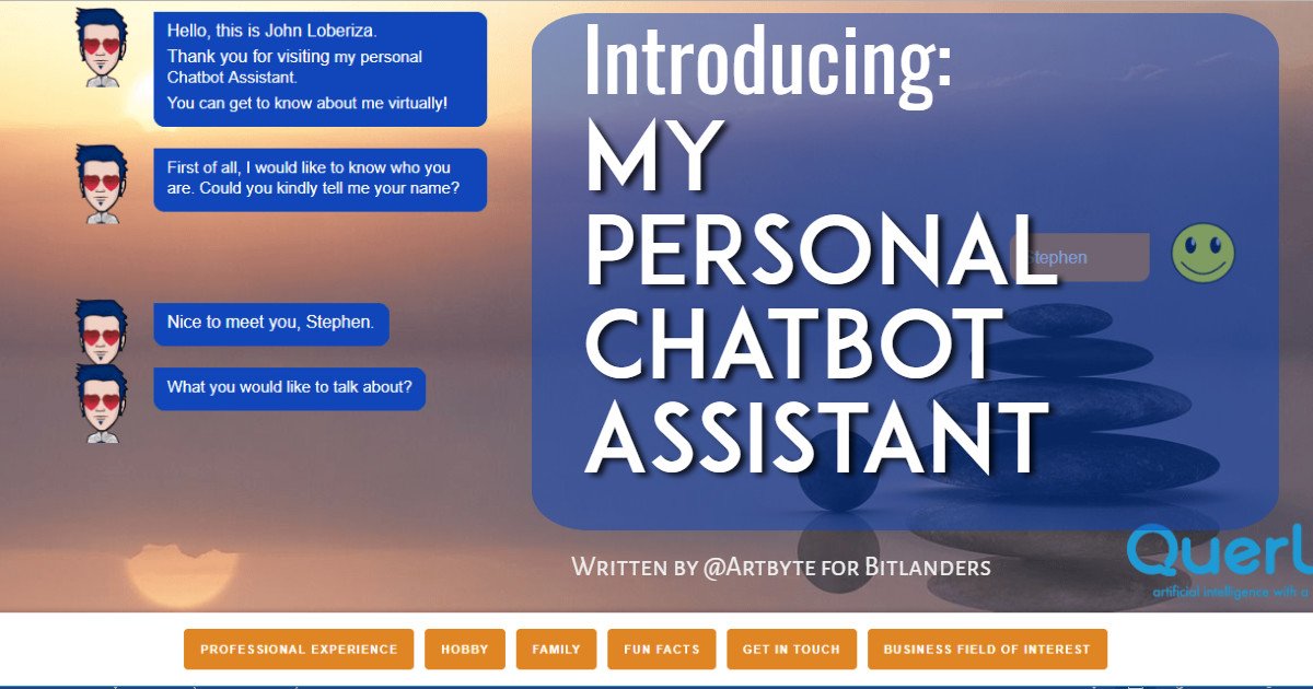 artbytes26's tweet photo. Meet my personal #chatbot assistant.
https://t.co/5dL9Ytz3Pg
#querlo #AI https://t.co/iH83PcMrmG