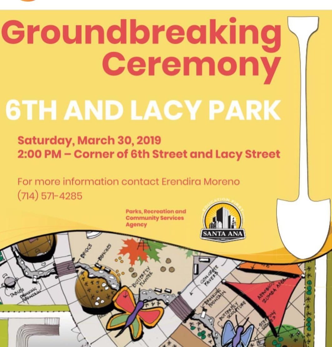 VThe Ground Breaking Ceremony was held this afternoon for the City of Santa Ana, 6th and Lacy Park. City Council, City Staff, along with the community were there to support the event! <a href="/CityofSantaAna/">City of Santa Ana</a>