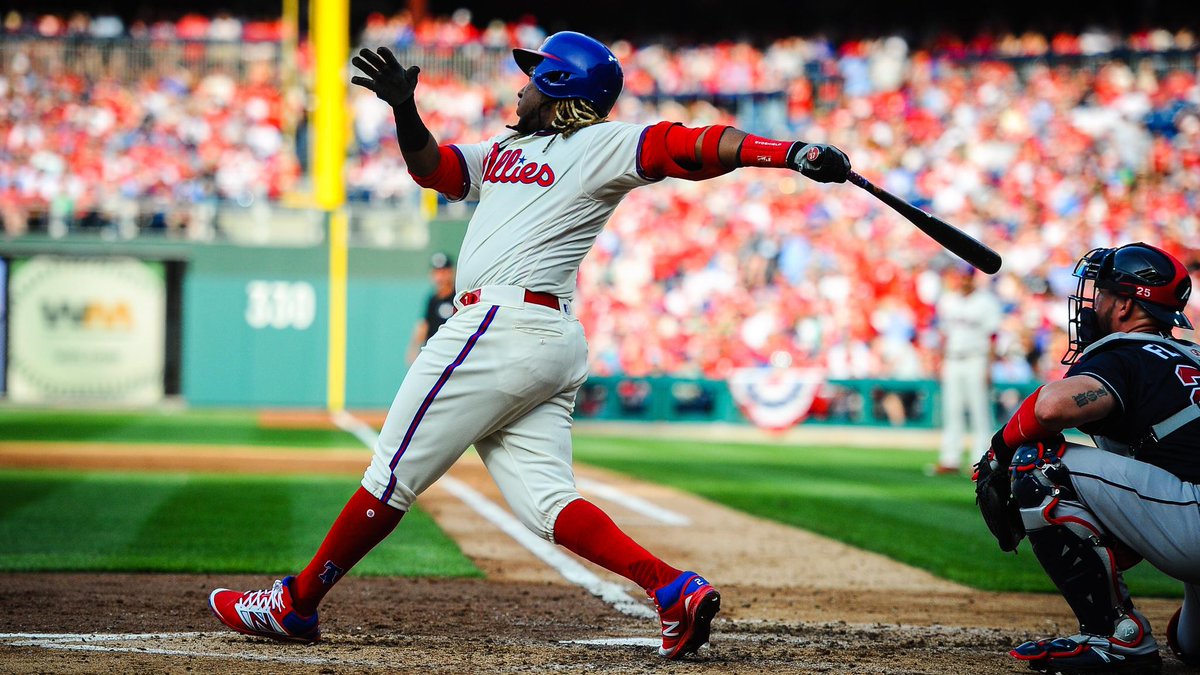 Phillies's tweet photo. Our six home runs through our first two games set a new franchise record (since at least 1908).

We're just getting started. #RingTheBell https://t.co/n7XMuDYnSh