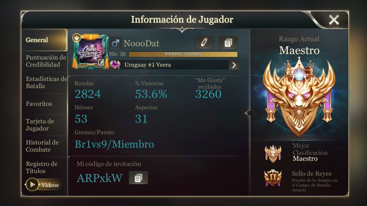Benja02797237's tweet photo. Hola,busco equipo competitivo Que sea responsable.
Juego cualquier rol menos soporte, 
Rol principal mago( juego todos los magos menos preyta)
Soy maestro con 52 estrellas,máximo de estrellas 83
@ArenaofValor @FichajesAoVLAT https://t.co/1dq7QygYlx