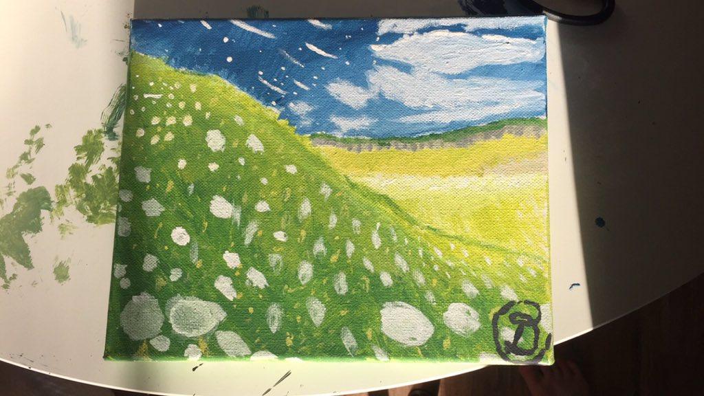 DaVantor's tweet image. My family decided to have a paint night, and I made this. I never paint or draw, but I want to share it anyway.