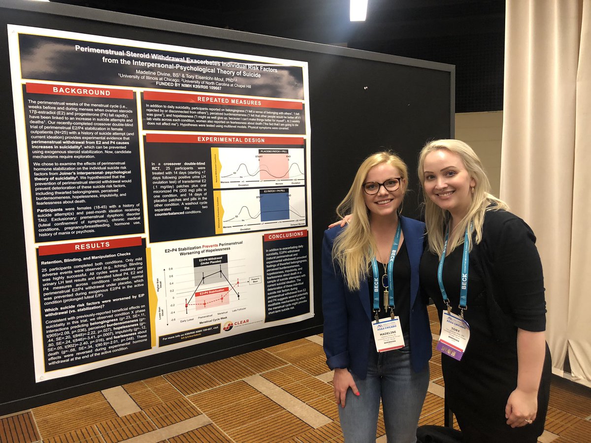 CLEAR Lab (@clear_lab) on Twitter photo Congrats to our awesome postbac <a href="/DivineMadeline/">Madeline Divine</a> on a successful first conference presentation on the hormonal mechanisms in #PME of #suicide! #proudpi #somepsychs #pmddpeeps #ClinicalPsychologist #ADAA2019 Congrats to our awesome postbac <a href="/DivineMadeline/">Madeline Divine</a> on a successful first conference presentation on the hormonal mechanisms in #PME of #suicide! #proudpi #somepsychs #pmddpeeps #ClinicalPsychologist #ADAA2019