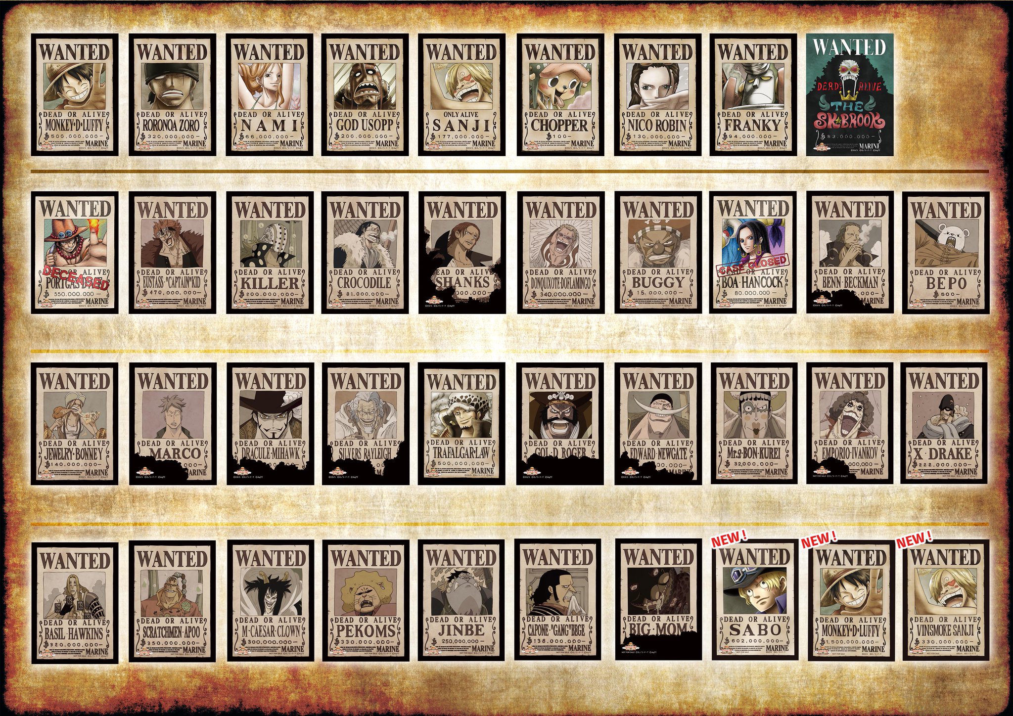 麦わらストア東京ワンピースタワー店 公式 本日よりポイントカード特典に新たな手配書ブロマイドが追加されます モンキー D ルフィ 15億 サンジ 3 3億 サボ ポイントをためてゲットしましょう 配布場所 麦わらストアtopt店含む各店舗