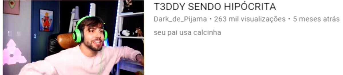 T3ddola1's tweet photo. Mano, eu não sei qual é o melhor, o nome do canal ou o "SEU PAI USA CALCINHA" ksks https://t.co/wzvxMlsR1d