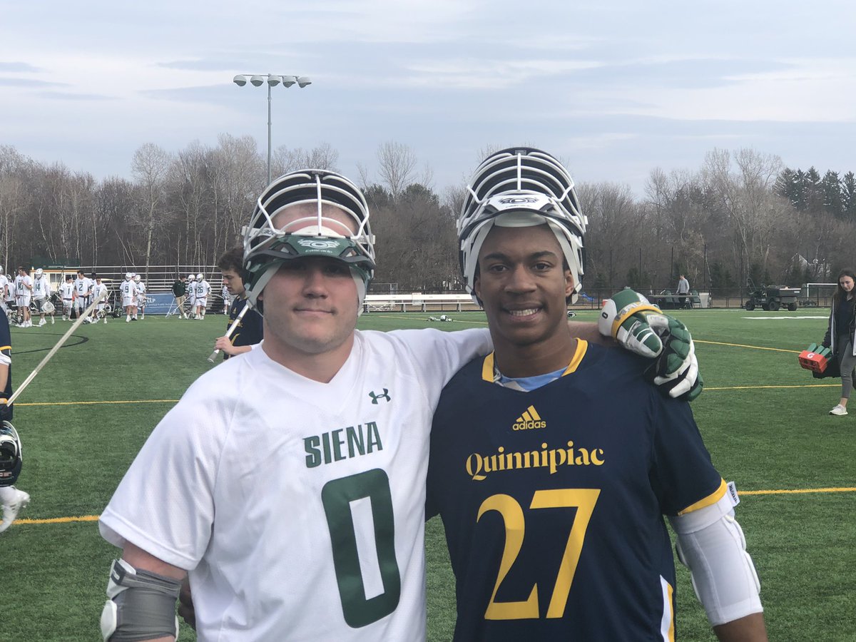 WhitePlainsLax's tweet photo. It was great to see two ex-White Plains HS grads playing Division One lacrosse. Brendan Johnson (Siena) and Miles Tillman (Quinnipiac). Keep making us proud! https://t.co/JaUv0gZbny