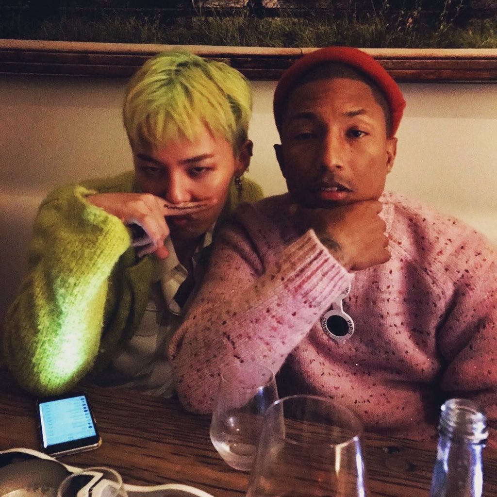 GD with Pharrell. Jennie with Pharrell. #BIGBANG  #BLACKPINK
