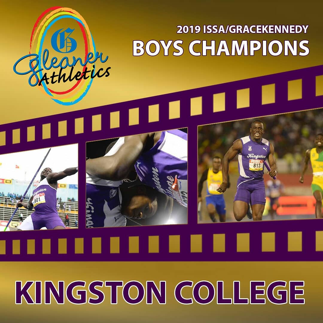 JamaicaGleaner's tweet photo. #GLNRChamps: Congratulations to Kingston College and Edwin Allen High. 2019 ISSA/GraceKennedy Boys and Girls champions! #Champs2019 https://t.co/Y1ZBuXgbtX