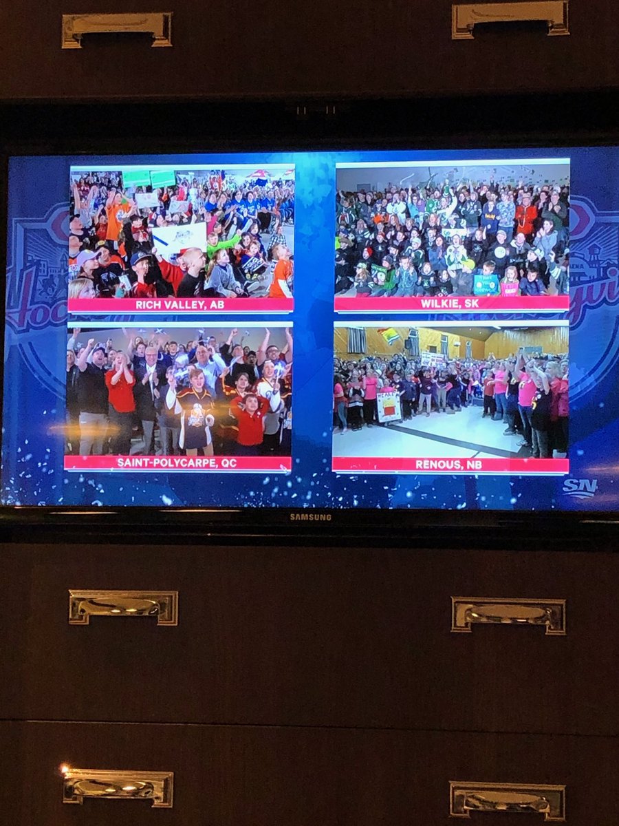 WBrettWilson's tweet image. The ⁦@hockeyville⁩ finalists. All worthy &amp;amp; deserving.

Since #Wilkie didn’t win - &amp;amp; it’s VERY close to my hometown of #NorthBattlefordSK - I will add $25k to the kitty for #WilkieArenaUpgrades

Encourage others to share!

Hey ⁦@TaraSlone⁩ - where does the Cheque go?