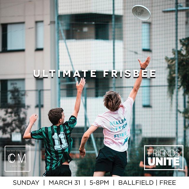 Tomorrow is Ultimate Frisbee from 5-8pm on the RDF Ballfield.
This event is FREE! Come hang out with other college groups, friends, FREE FOOD and DRINKS! Hope to see you there! ift.tt/2TMuzci