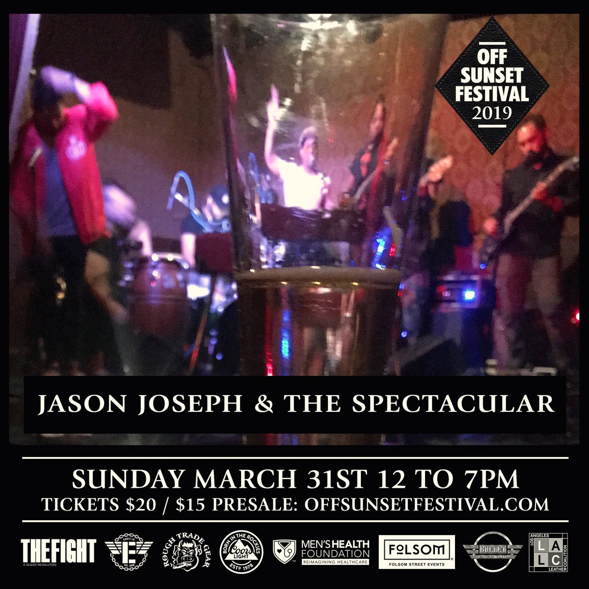 OffSunsetFest's tweet image. Closing out the festival this year Jason Joseph &amp;amp; The Spectacular will  be serving funk fit for a king. 6pm don’t miss it!