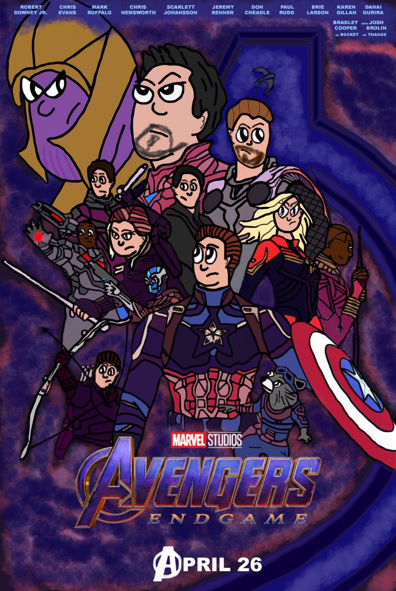 To celebrate the release of Avengers Endgame here is my poster drawing for  it This is the culmination of it all and without the MCU I wouldnt be  the person I am