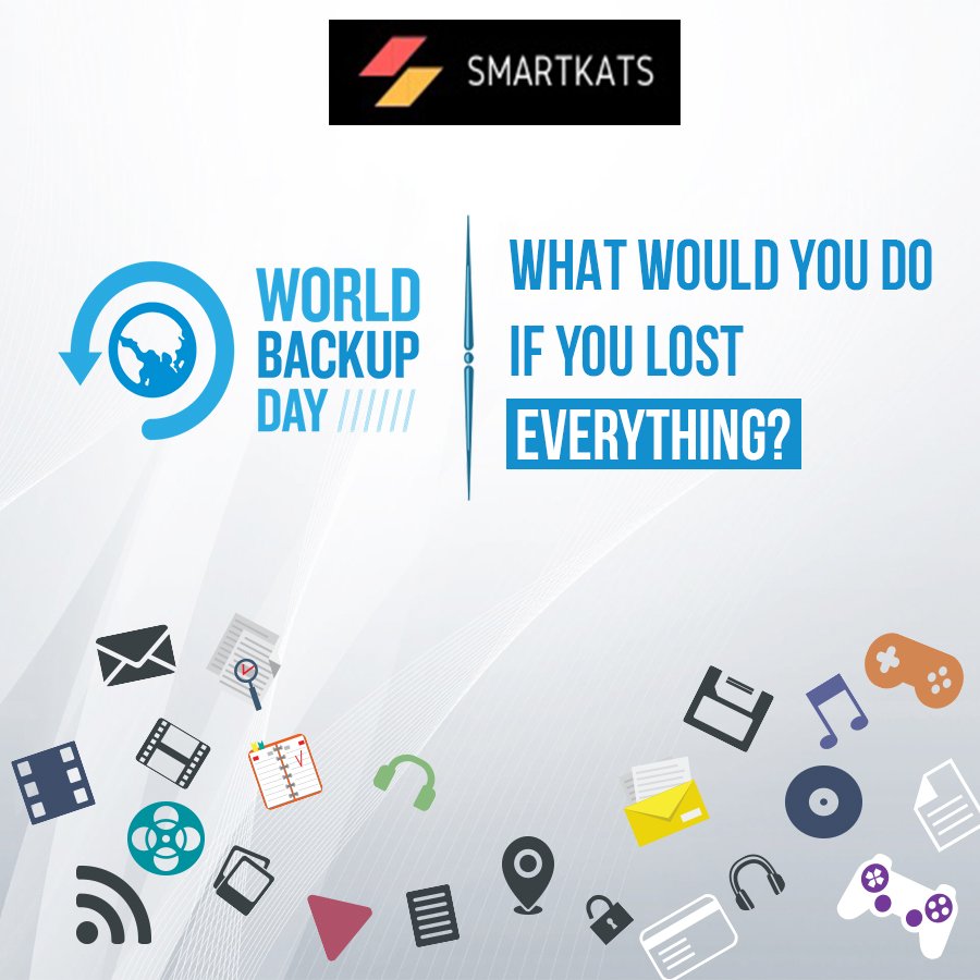smartkats's tweet photo. What would you do if you lost everything? 
Don't get caught out. Backup your data on #WorldBackupDay, March 31st  
#WorldBackupDay2019 #Backup #data #dataprotection #databackup #datarecovery #business #IT #ReliableServerBackups #SmartKatsSoftware https://t.co/NyLmIGtnME