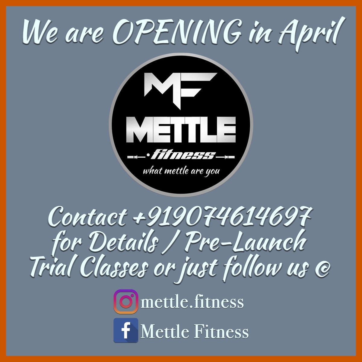 mettle_fitness's tweet photo. Coming near you in Calicut ! #calicut #anewroadtofitness #openinginapril #mettlefitness #whatmettleareyou #fitness #fit #workout #workoutfun #awholenewfitnessexperience #fun #getsocialwithmettle #makecalicutfit #getfitwithus #gettingfit #fitcalicut #fitkerala #healthykerala https://t.co/UKlwNqZ4jN