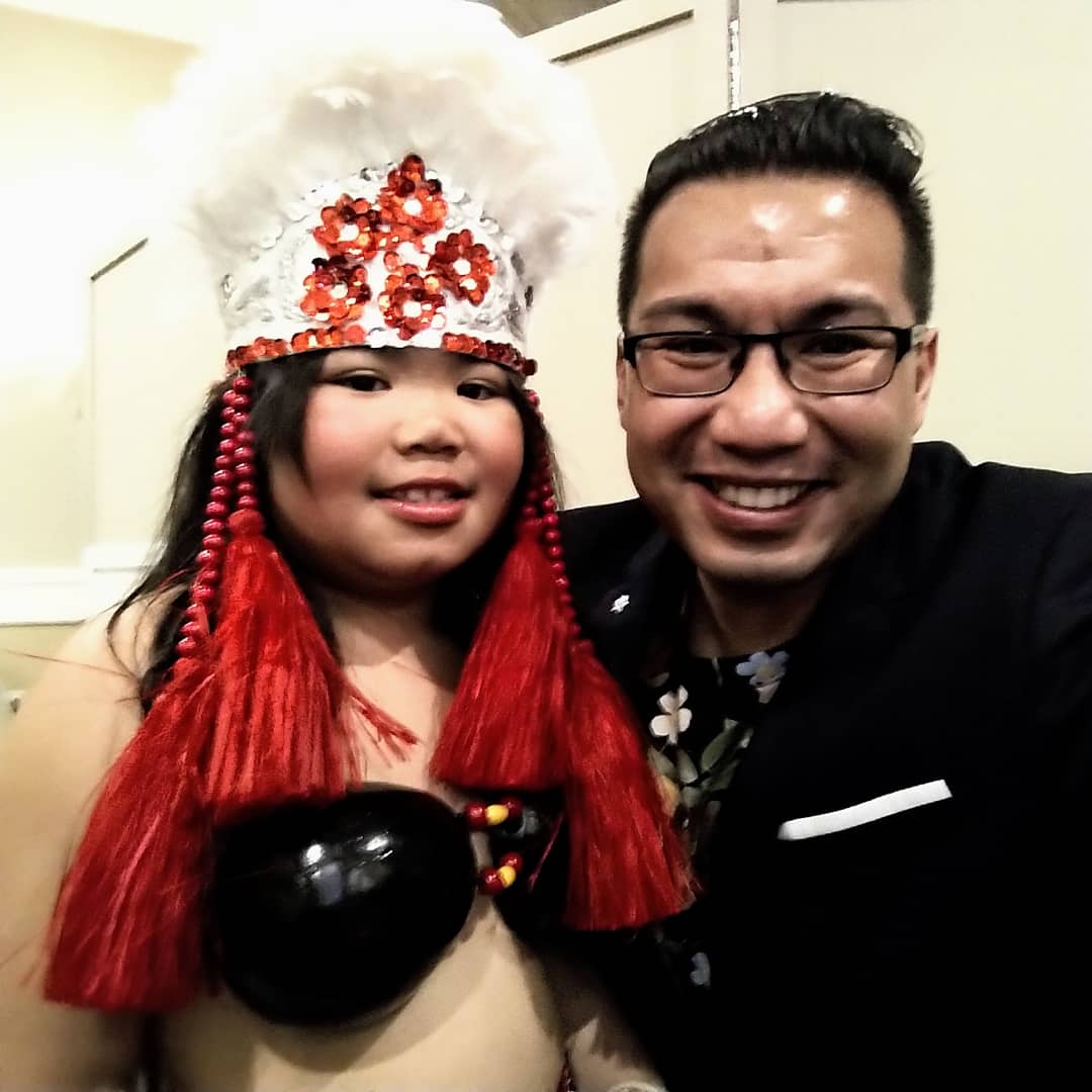 LourozMercader's tweet photo. My little #pearlyshell! Boo Boo Chicken was a superstar with 4 performances and costume changes at her inaugural #Hawaiian #dance show tonight! #Roar2019 https://t.co/yjkqAc6T6T