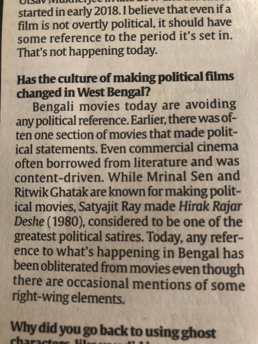 Anik Dutta, whose latest film #bhobishyoterbhoot (ghosts of of future), a political satire, faced many problems in run up to release, says this. True ⁦⁦@bengal_box⁩ #Tollywood ? ⁦@IndianExpress⁩ report