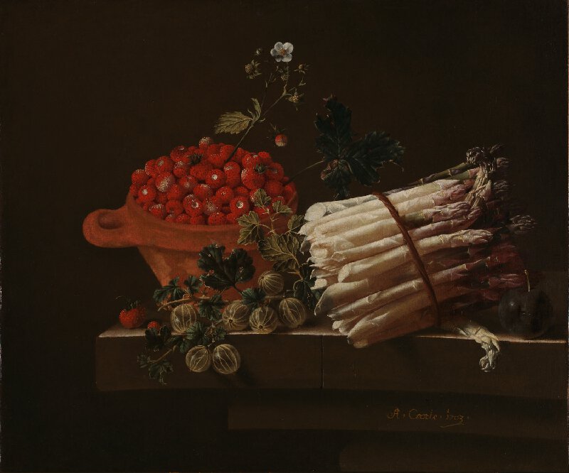 Like... a lot. He painted a whooole lotta of images depicting strawberries.Cuz see, strawberries are symbolic of Paradise. Heaven!(So are artichokes and asparagus, by the way.)