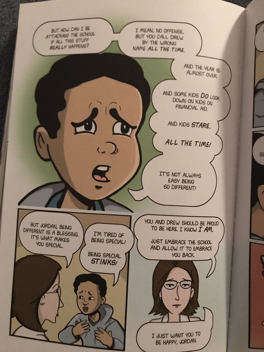 MsPyburn's tweet image. So many messages in the “New Kid”! Do we, as teachers, push ourselves out of our box in order to feel uncomfortable and ‘special’, like many of our students do? Are we valuing their names, and in turn, their identities? #ItIsNotJustAName I LOVE THIS BOOK!