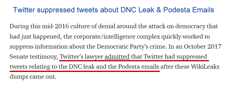 @The_book_girl @PerogiXW I see it sometimes with my HRC #DNCLeaks posts recently. One of the articles I posted today showed the Twitter attorney stating they had hidden 48% of #DNCLeaks hashtags in 2016. ⬇

It was real bad the day that I posted about the Tulsa Massacre of the Black community.