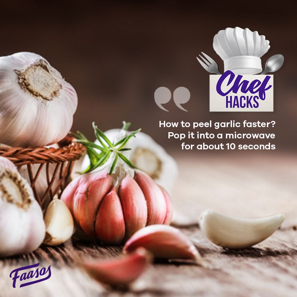faasos's tweet image. Garlic is a superstar ingredient that gives us a nutritional punch and adds wonderful flavour to many recipes. 
But do you struggle to peel it? Check out this #Chefhack!!
.
.
.
.
#SundayFunday #SundayCooking #Cheftips #Chefhacks #sundayfeels #weekendgoals #garlic #cookingtips