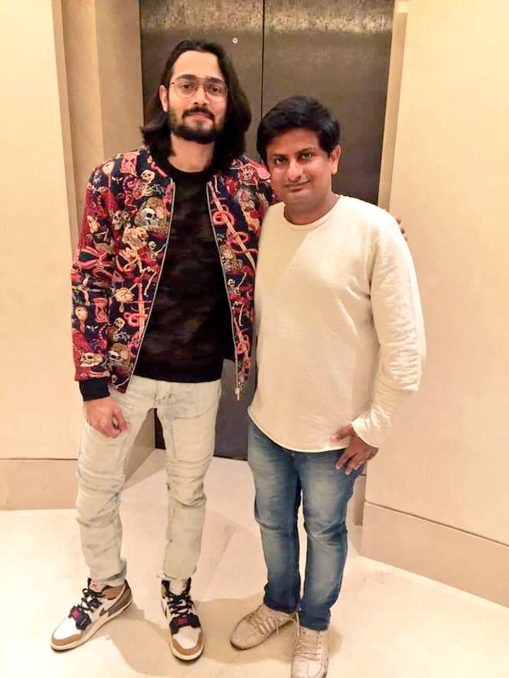 BollywoodBoy's tweet photo. An eve with You Tube sensations Bhuvan Bam and Technical Guruji. https://t.co/JdoaEDnAxM