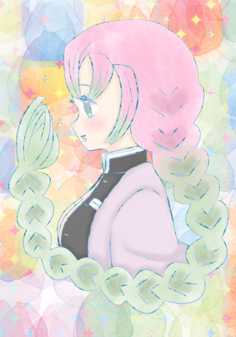 ❃ ❁Une brise（ユヌ）❁ ❃さんがTwitterに投稿した甘露寺蜜璃(鬼滅の刃)のイラスト。