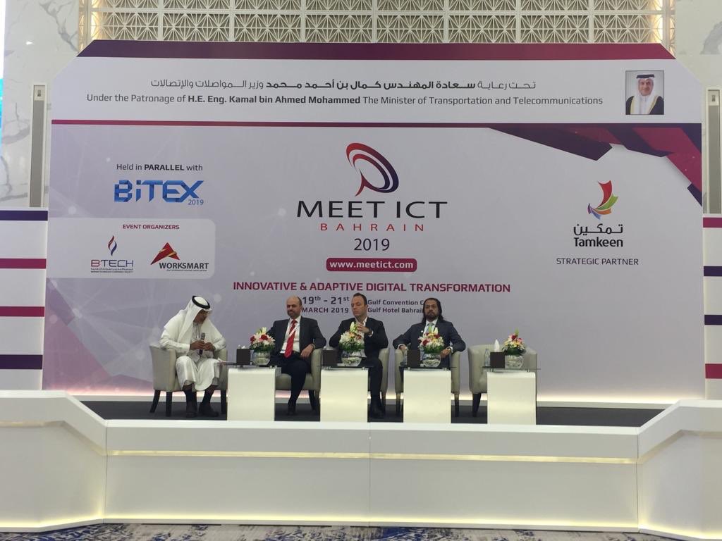 ciscomiddleeast's tweet photo. Mahmoud Kayali, Cisco Senior Manager for Systems Engineering, delivers the session โArtificial Intelligence and Digital Transformationโ as Cisco highlights how AI & Machine Learning are among the most disrupting technologies in the world today. #CiscoBahrain #MeetICT #BITEX https://t.co/UeG8Adkvxj