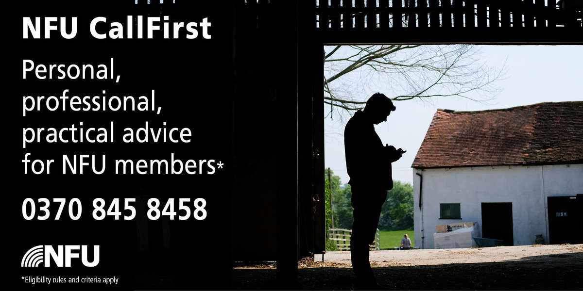 NFUtweets's tweet image. Did you know our #CallFirst team offer FREE, professional advice to NFU members on a range of #farming issues? Find out more at ow.ly/WcMh30o5Jii