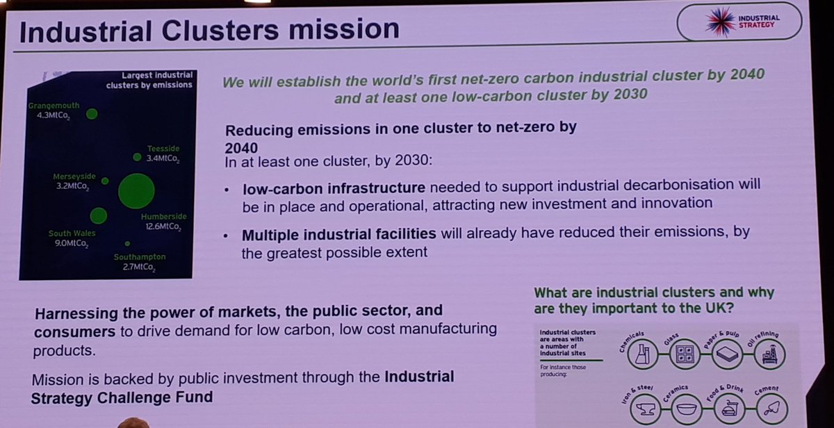 Very good and interesting presentation of Amy Jenkins, programme director of the Clean Growth Strategy BEIS today at the Westminster Energy forum . Below is the industrial cluster mission by 2040.
#Sustainability #greenenergy #roadtozero #decarbonisation