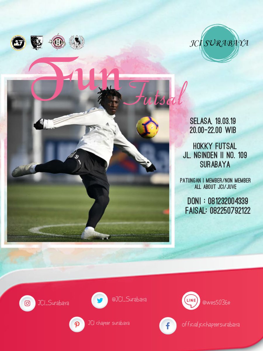Today Is Fun Futsal Day !!!!

📆 Selasa, 19-03-2019
⌚ 20.00-22.00 
📍 Hokky Futsal (Jl. Nginden II No. 109)
💰 Gotong Royong 
📞 0813.3200.4339 
👕 All about Juventus 

#John 

<a href="/JCIndonesia/">Juventini Indonesia</a> <a href="/DonnaJCISBY/">Donna JCI Surabaya</a>