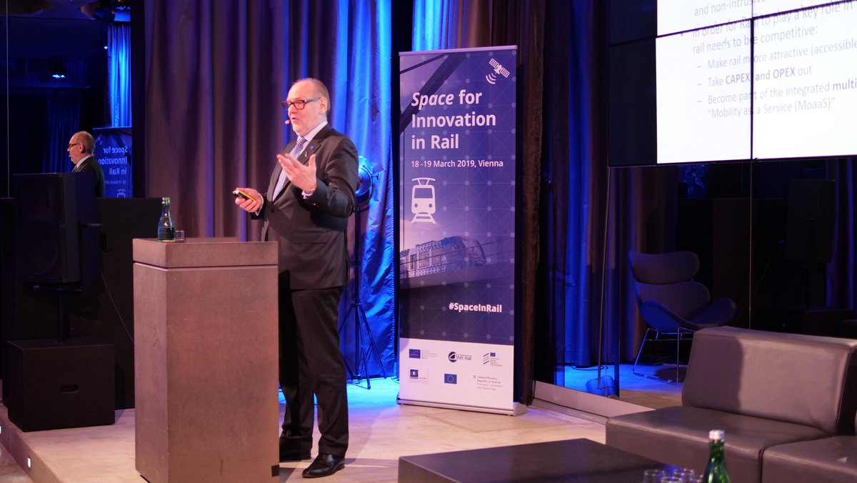 Josef Doppelbauer, Executive Director <a href="/ERA_railways/">EU AgencyForRailways</a> : "Rail safety is determined by position and speed, and both can be provided by #Galileo &amp; #EGNOS. <a href="/EU_GNSS/">EU_GNSS</a> can contribute to a massive cost saving to the railway industry" #SpaceInRail #Usegalileo