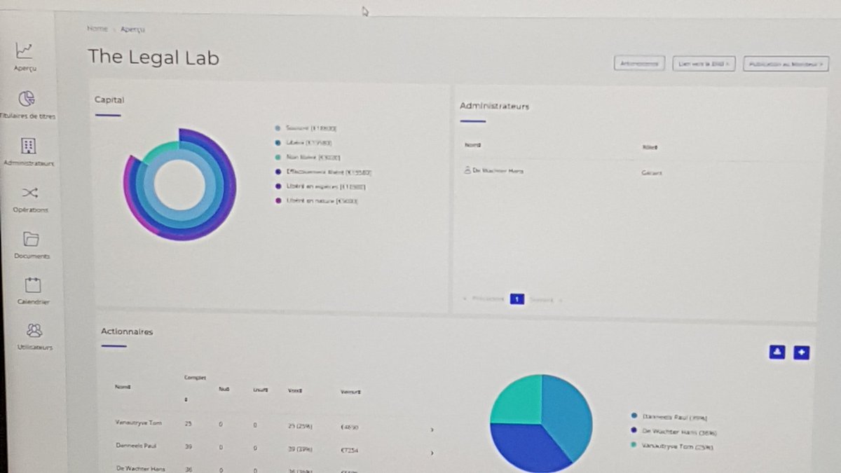 PaulDanneels's tweet photo. Een demo van het digitaal effectenregister waarvan de basisversie werd uitgewerkt door de startup #thelegallab https://t.co/L7Y1cNrv1v